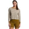 prAna Womens Cozy Up Long Sleeve Crew(Retro Olive Stripe)