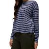 prAna Womens Cozy Up Long Sleeve Crew(Capulet Blue Stripe)