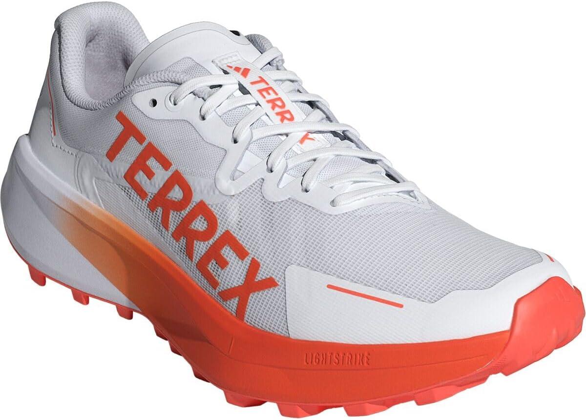 imageadidas Mens Terrex Agravic 3 Trail Running ShoesWhiteSemi Impact OrangeDash Grey