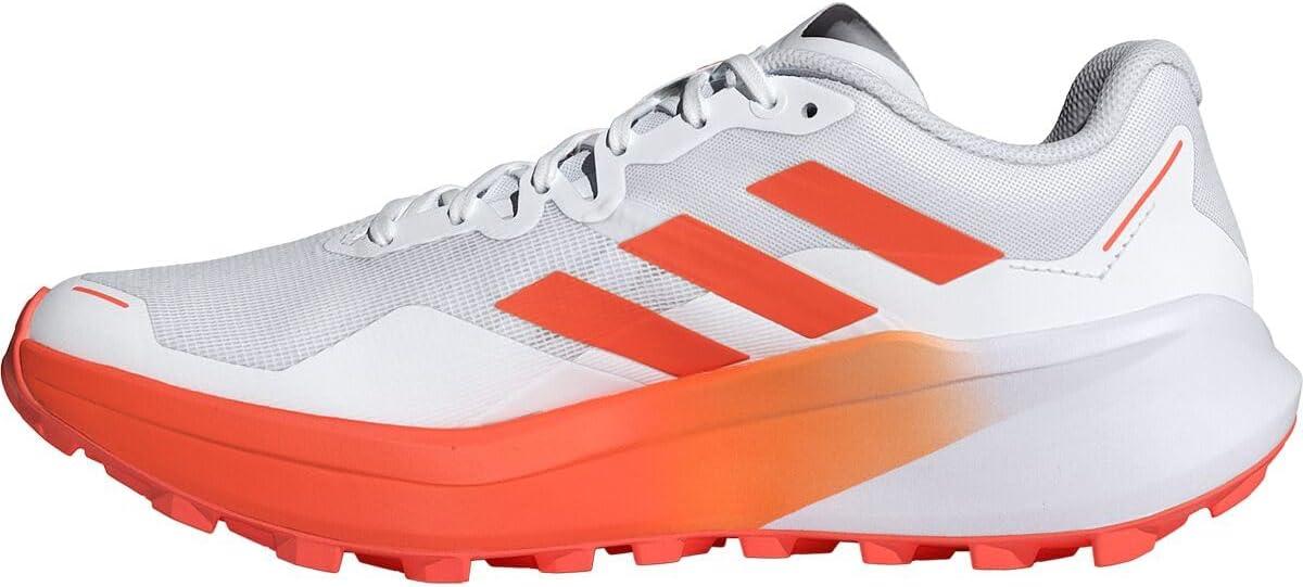 imageadidas Mens Terrex Agravic 3 Trail Running ShoesWhiteSemi Impact OrangeDash Grey