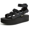 Teva Women’s Flatform Mevia Adjustable Quick-Drying Casual Sandals(Black)
