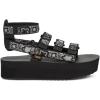 Teva Women’s Flatform Mevia Adjustable Quick-Drying Casual Sandals(Neon Floral Black/Cream)