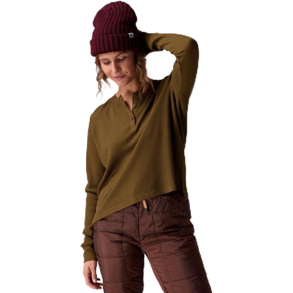 imageStoic Wicking Waffle LongSleeve Henley WomensDark Olive