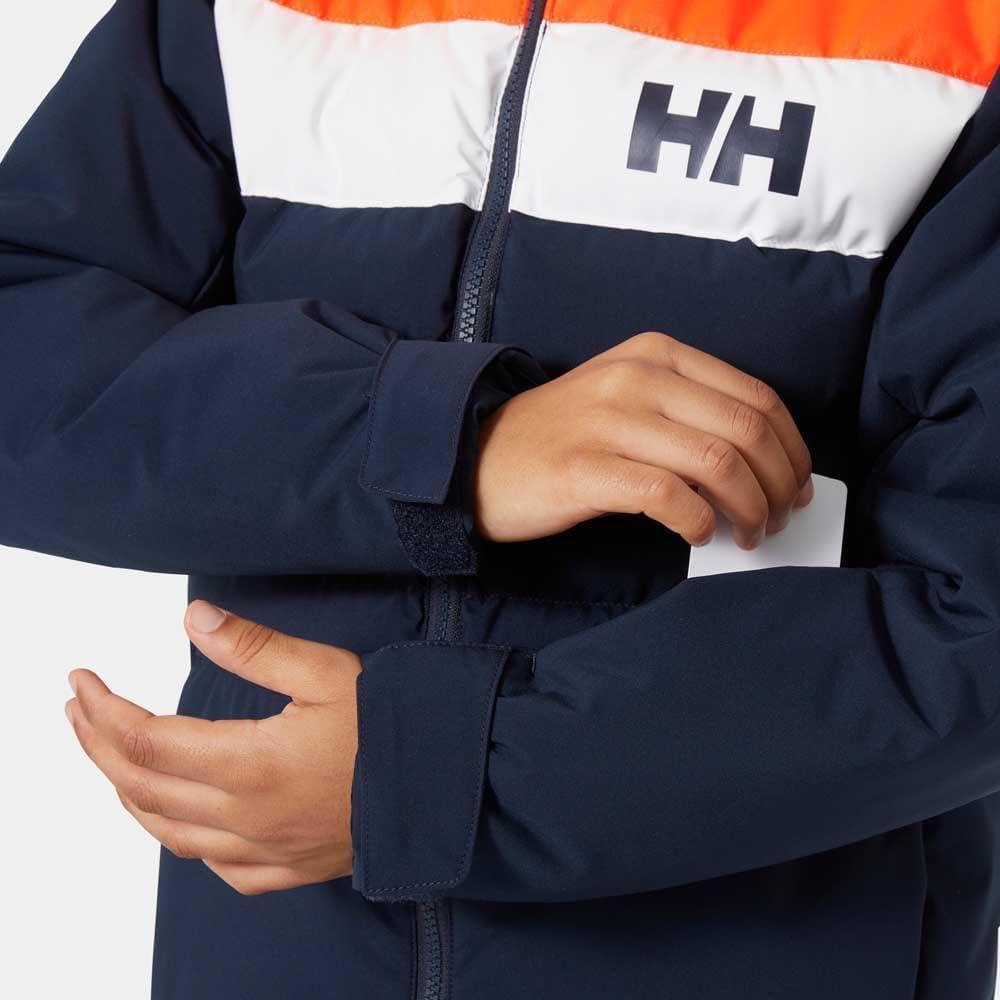 imageHellyHansen Cyclone Jacket for Juniors Waterproof Breathable Insulated Skiing Jacket with Adjustable Hood596 Navy