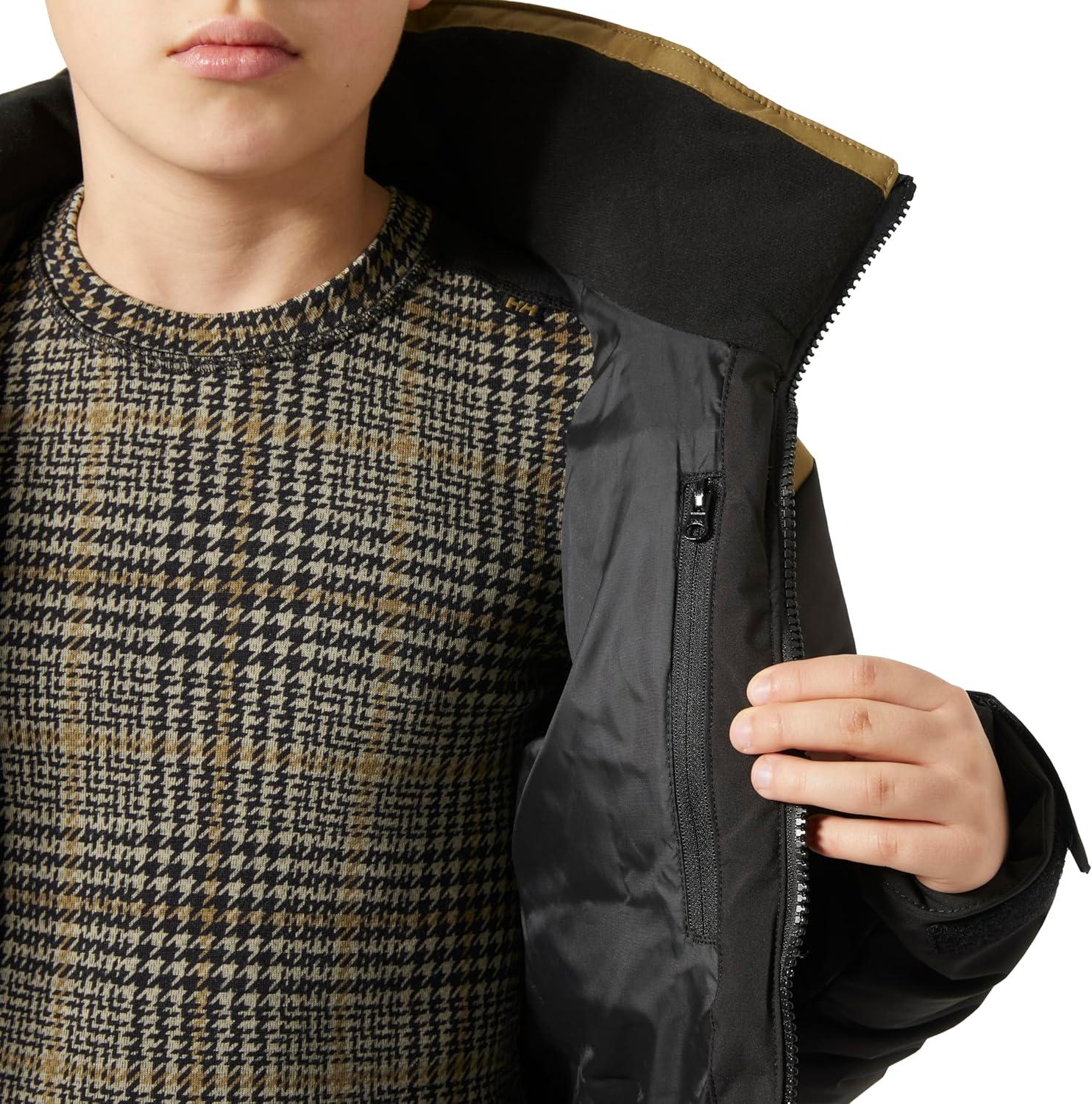 imageHellyHansen Cyclone Jacket for Juniors Waterproof Breathable Insulated Skiing Jacket with Adjustable Hood990 Black