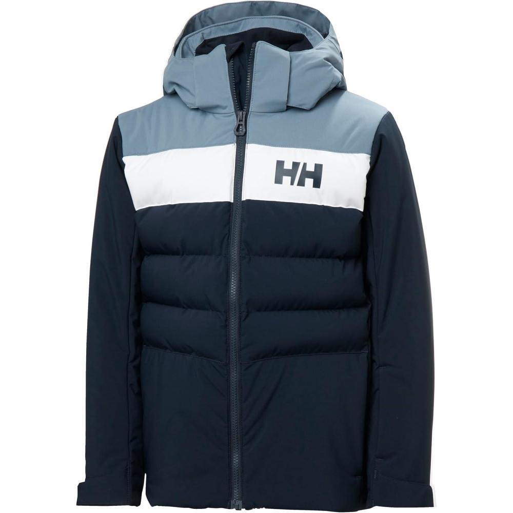 imageHellyHansen Cyclone Jacket for Juniors Waterproof Breathable Insulated Skiing Jacket with Adjustable Hood595 Navy