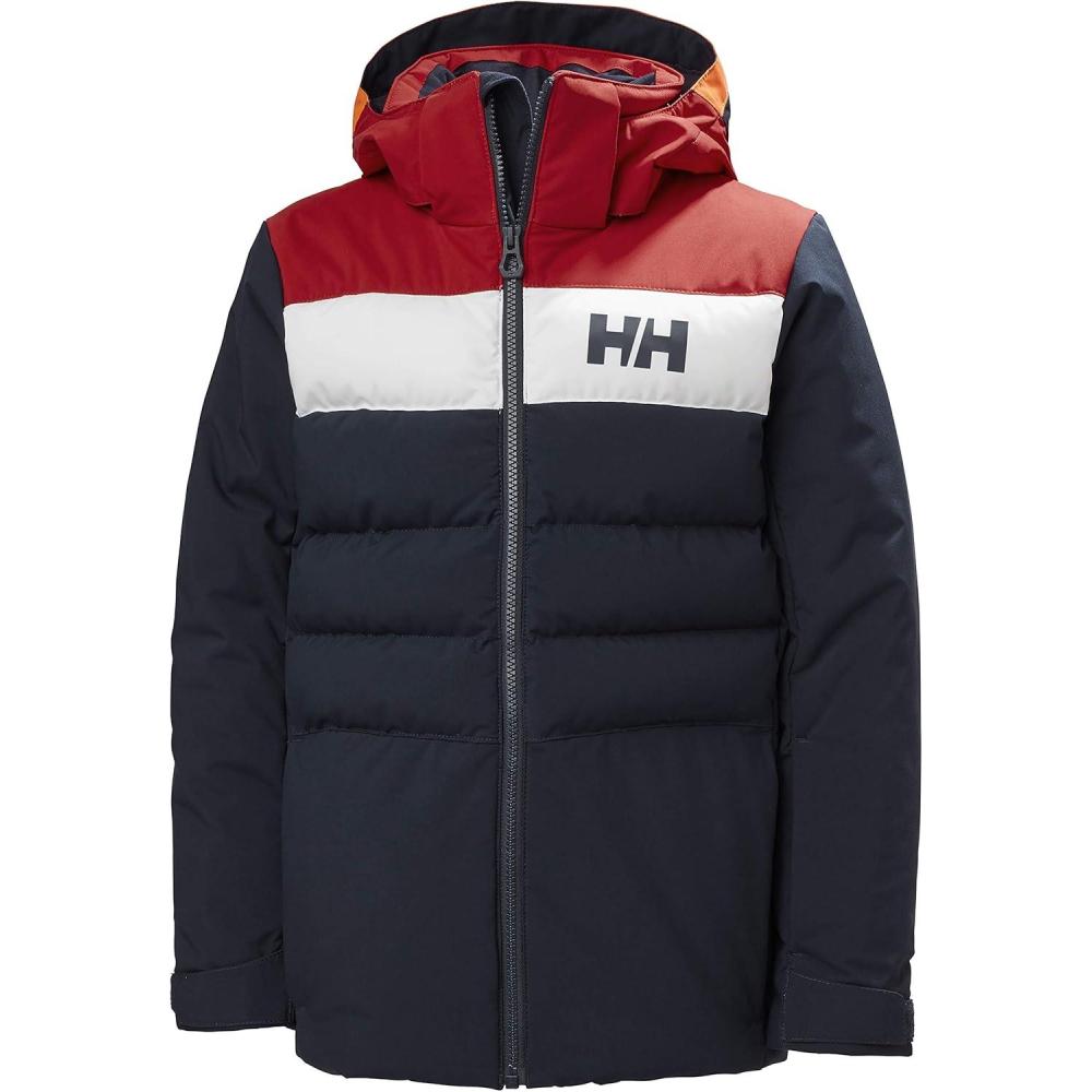 imageHellyHansen Cyclone Jacket for Juniors Waterproof Breathable Insulated Skiing Jacket with Adjustable Hood599 Navy