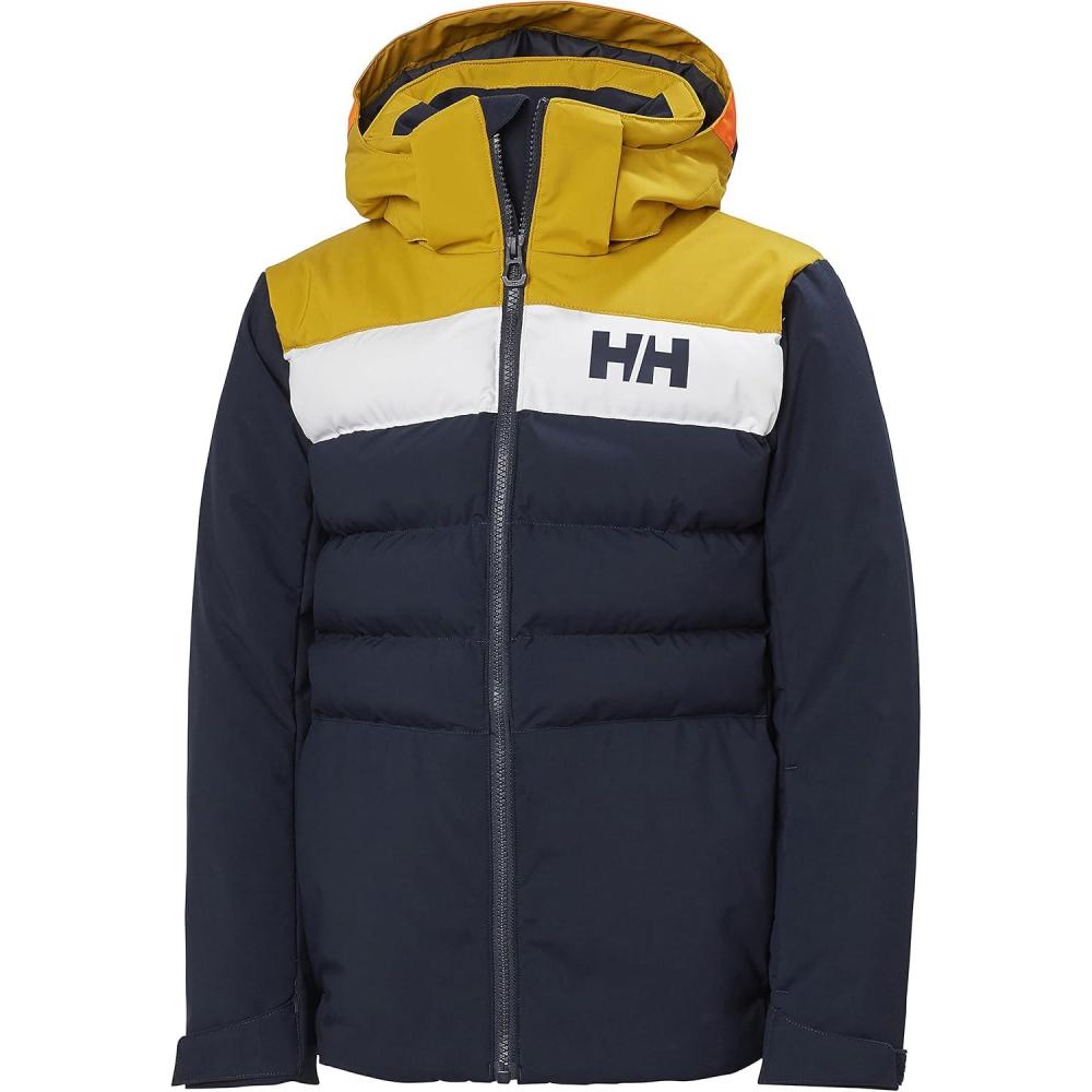 imageHellyHansen Cyclone Jacket for Juniors Waterproof Breathable Insulated Skiing Jacket with Adjustable Hood600 Navy