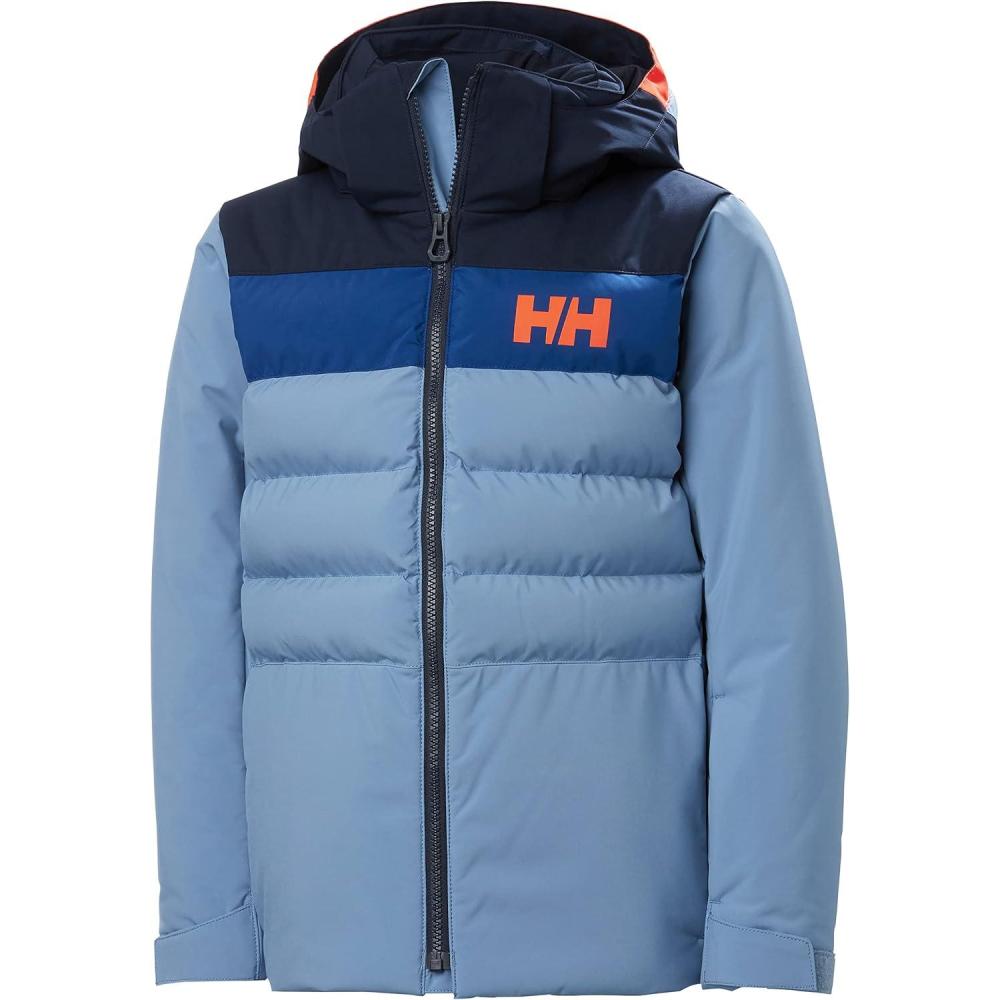 imageHellyHansen Cyclone Jacket for Juniors Waterproof Breathable Insulated Skiing Jacket with Adjustable Hood625 Blue Fog