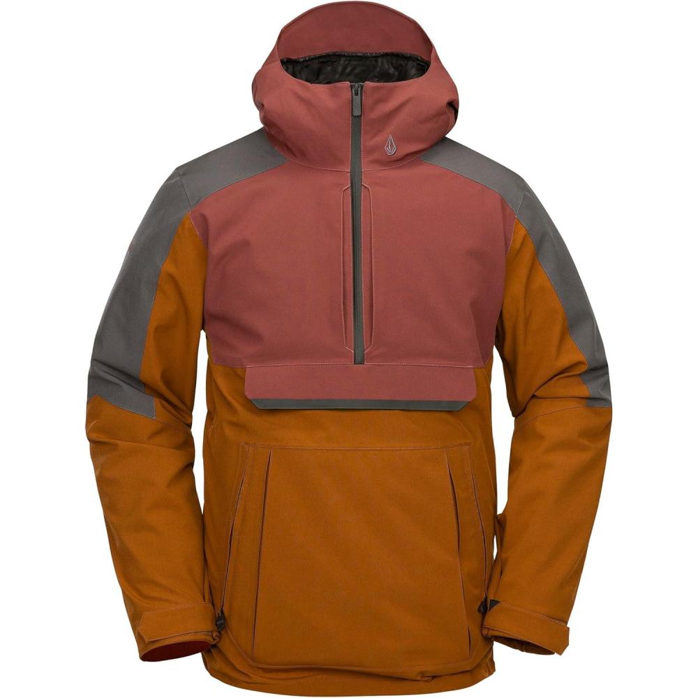 imageVolcom Mens Brighton Pullover Anarok Hooded Snowboard JacketCaramel S5