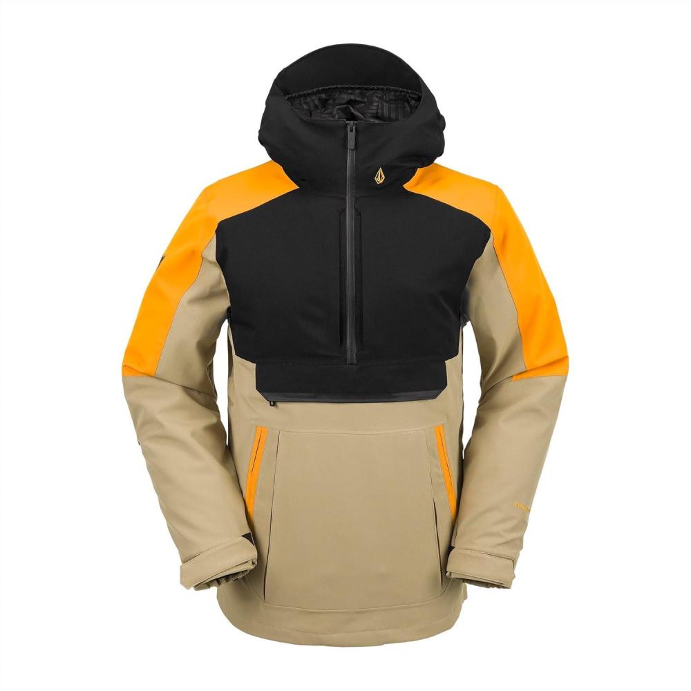 imageVolcom Mens Brighton Pullover Anarok Hooded Snowboard JacketGold S4