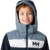 Helly-Hansen Cyclone Jacket for Juniors – Waterproof, Breathable, Insulated Skiing Jacket with Adjustable Hood(595 Navy)