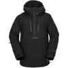 Volcom Men’s Brighton Pullover Anarok Hooded Snowboard Jacket(Black S3)