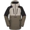 Volcom Men’s Brighton Pullover Anarok Hooded Snowboard Jacket(Dark Khaki S3)