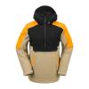 Volcom Men’s Brighton Pullover Anarok Hooded Snowboard Jacket(Gold S4)