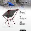 Travel Chair Joey Chair Folding Camping Chair Outdoor for Hiking Backpacking Lawn Beach Sports Lightweight Stable Portable Collapsible Camping Chair Outdoor Furniture, Red