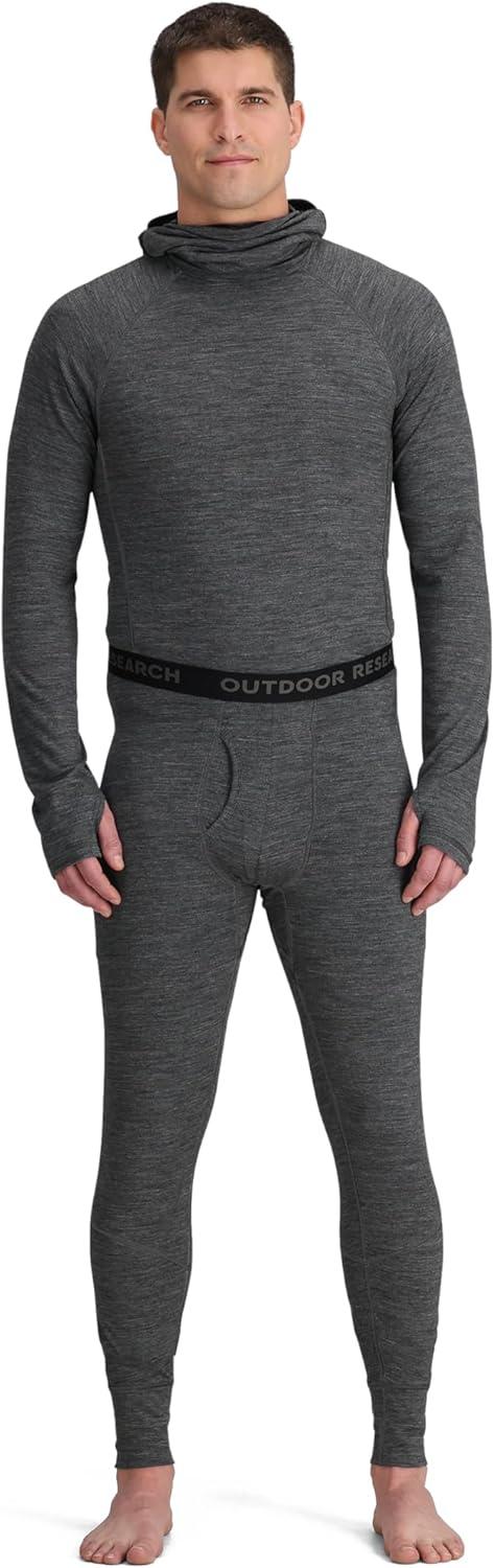 imageOutdoor Research Mens Alpine Onset Merino Wool 150 Bottoms Breathable Moisture Wicking Quick Drying UPF 30Black Heather