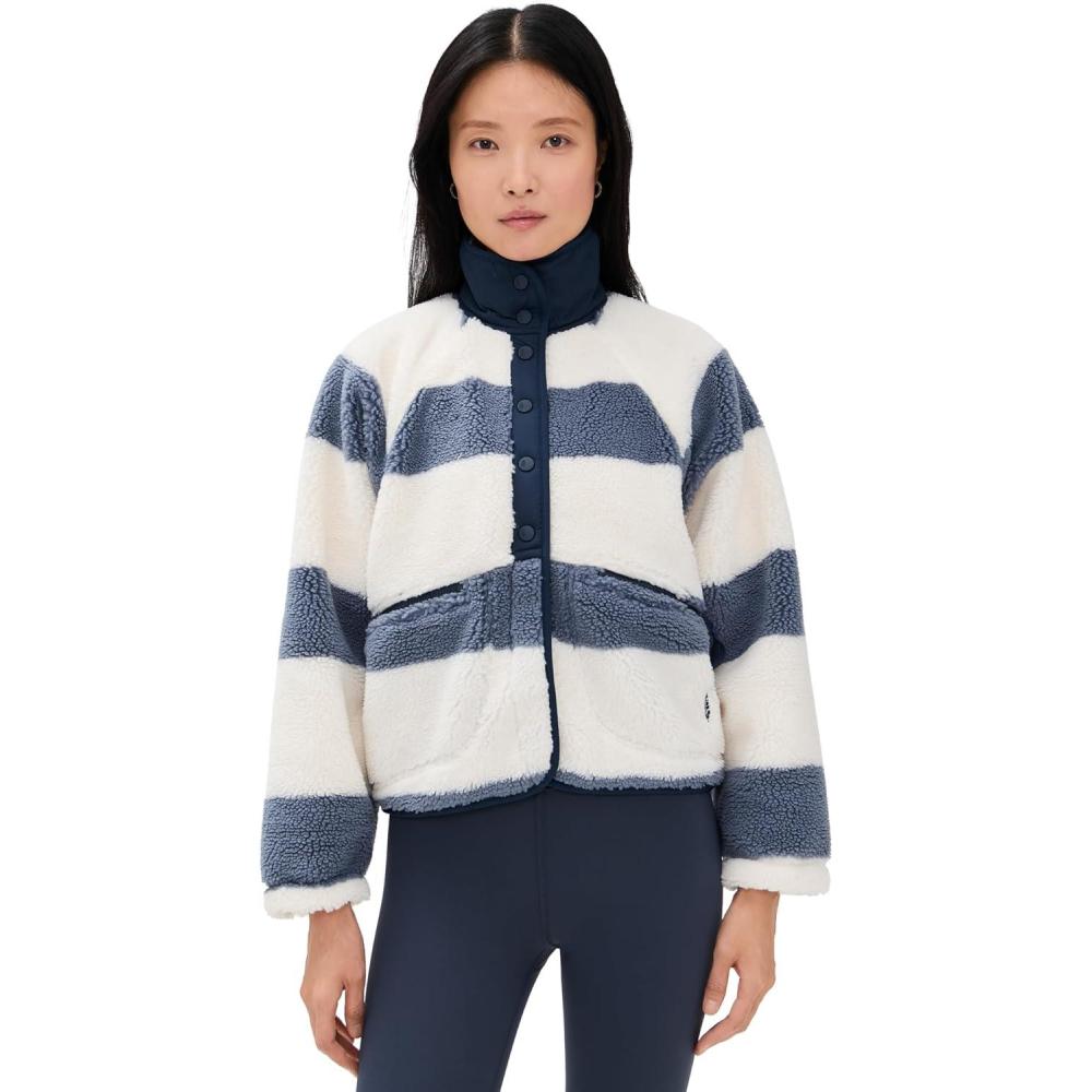 imageFree People Womens Rocky Ridge JacketRugby Stipes Ivory