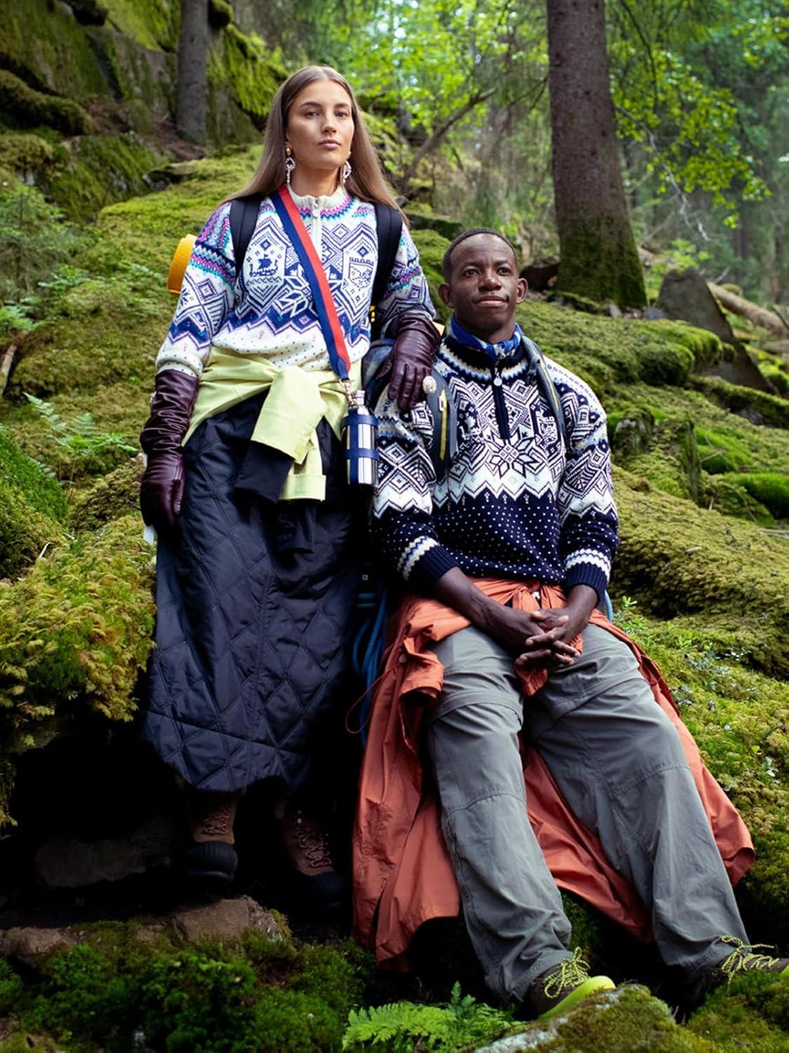 imageDale of Norway VM Trondheim Ladies Sweater Pure Wool Knit Sweater for WomenNavy Off White Sand