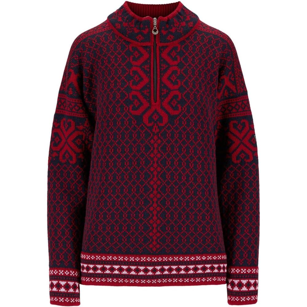 imageDale of Norway Leknes Ladies Sweater  Wool Knit Sweater for Women  Relaxed FitMarine Redrose Lightpurple