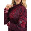 Dale of Norway Leknes Ladies Sweater – Wool Knit Sweater for Women – Relaxed Fit(Marine Redrose Lightpurple)
