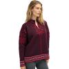 Dale of Norway Leknes Ladies Sweater – Wool Knit Sweater for Women – Relaxed Fit(Marine Redrose Lightpurple)