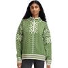 Dale of Norway Leknes Ladies Sweater – Wool Knit Sweater for Women – Relaxed Fit(Springgreen Offwhite Sand Mel)