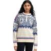 Dale of Norway VM Trondheim Ladies’ Sweater – Pure Wool Knit Sweater for Women(Off White Indigo Orchid)