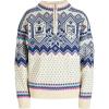 Dale of Norway VM Trondheim Ladies’ Sweater – Pure Wool Knit Sweater for Women(Off White Indigo Orchid)