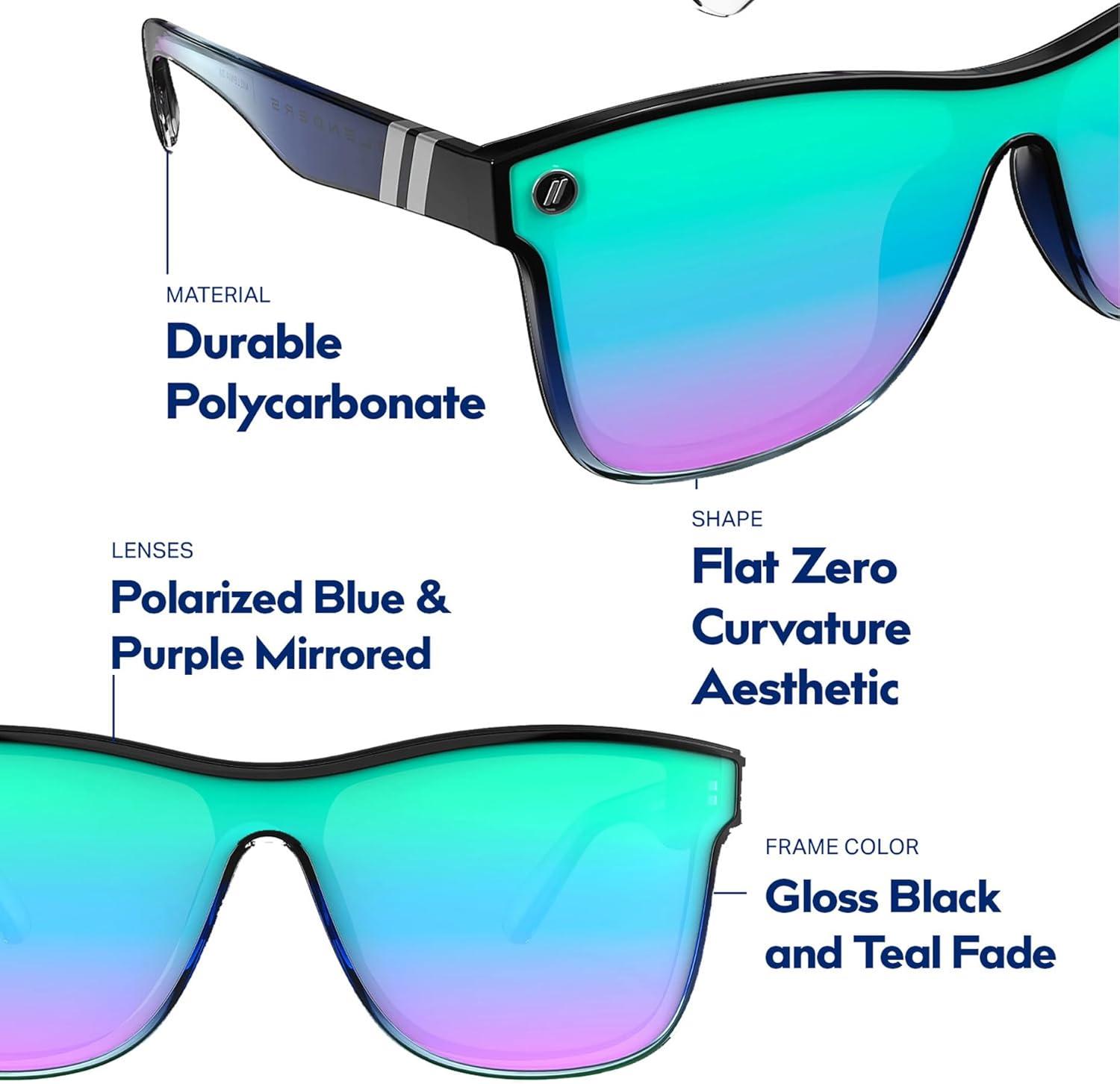 imageBlenders Eyewear Millenia X2 Polarized Sunglasses Flat Mirrored Lens 100 UV Protection For Men ampamp WomenBlack Forest