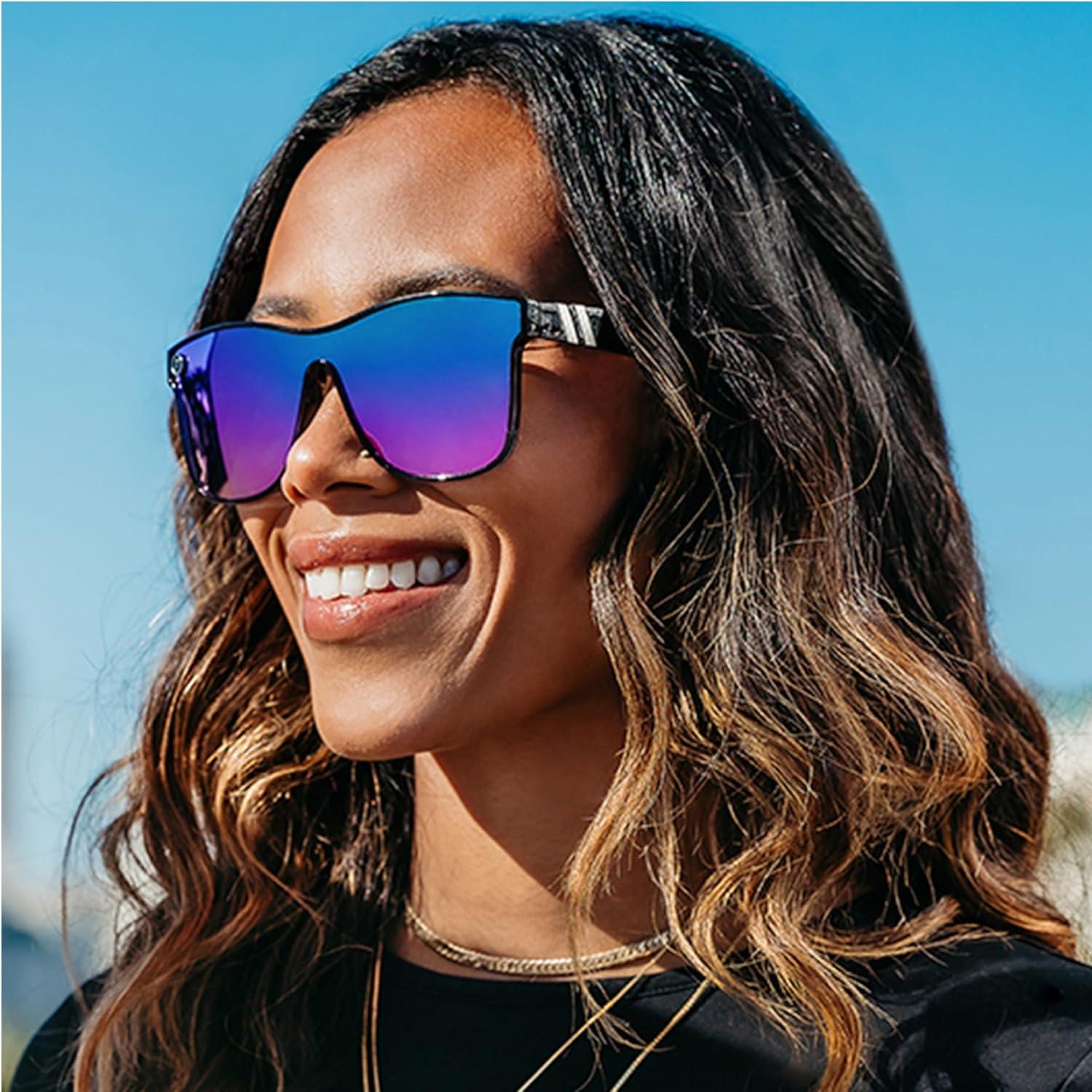 imageBlenders Eyewear Millenia X2 Polarized Sunglasses Flat Mirrored Lens 100 UV Protection For Men ampamp WomenBlack Forest