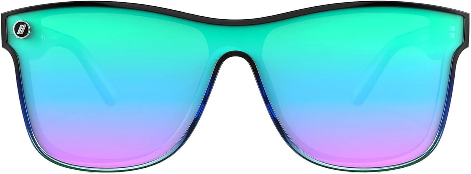 imageBlenders Eyewear Millenia X2 Polarized Sunglasses Flat Mirrored Lens 100 UV Protection For Men ampamp WomenBlack Forest