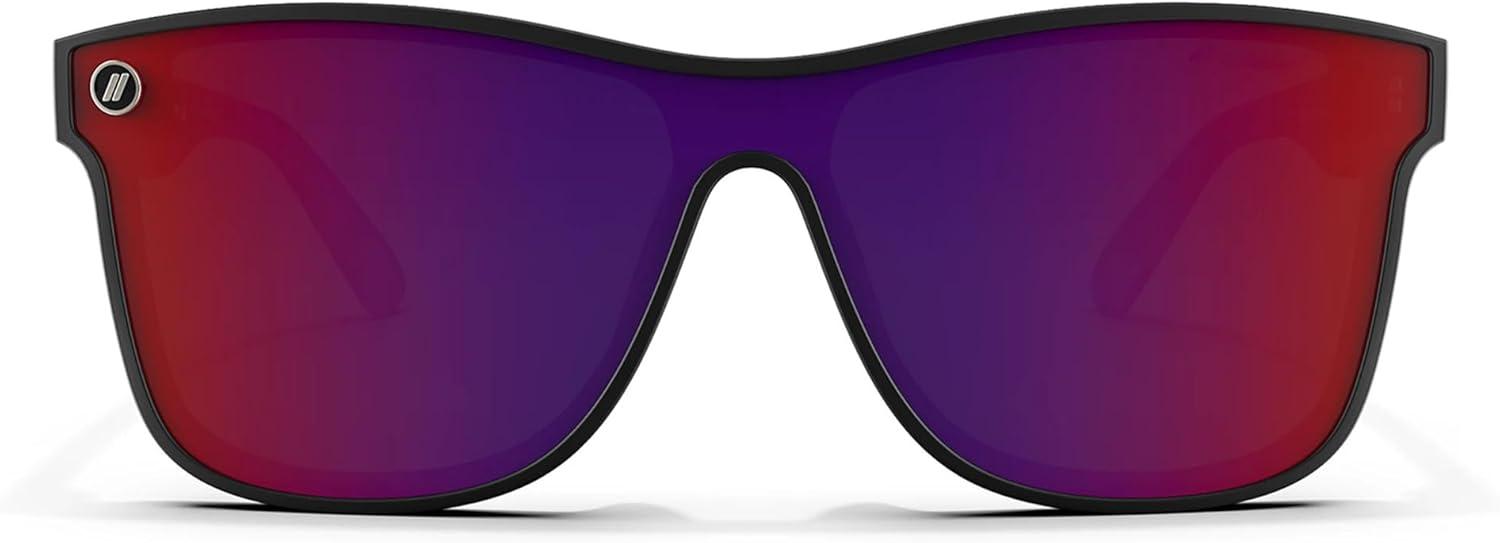 imageBlenders Eyewear Millenia X2 Polarized Sunglasses Flat Mirrored Lens 100 UV Protection For Men ampamp WomenCrimson Night