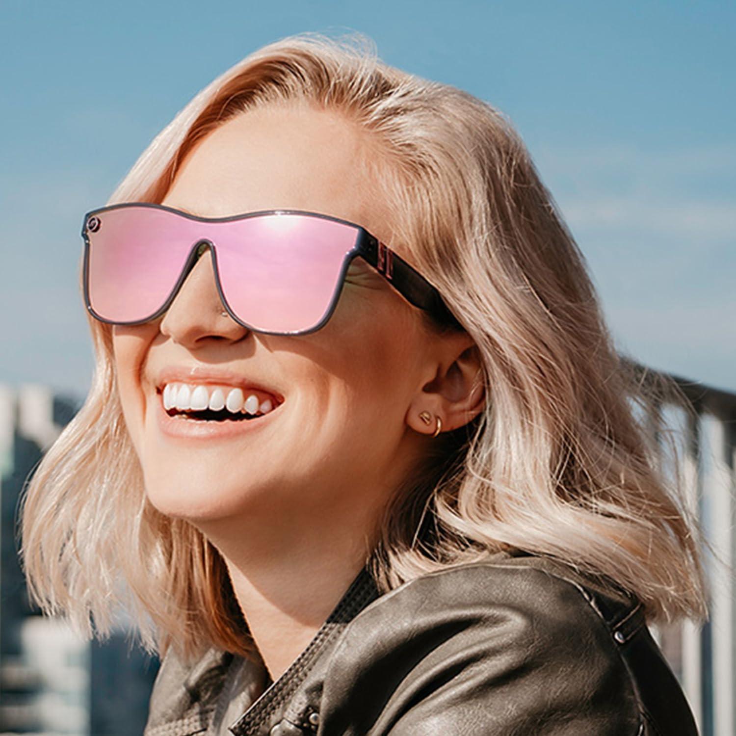 imageBlenders Eyewear Millenia X2 Polarized Sunglasses Flat Mirrored Lens 100 UV Protection For Men ampamp WomenDakota Mist