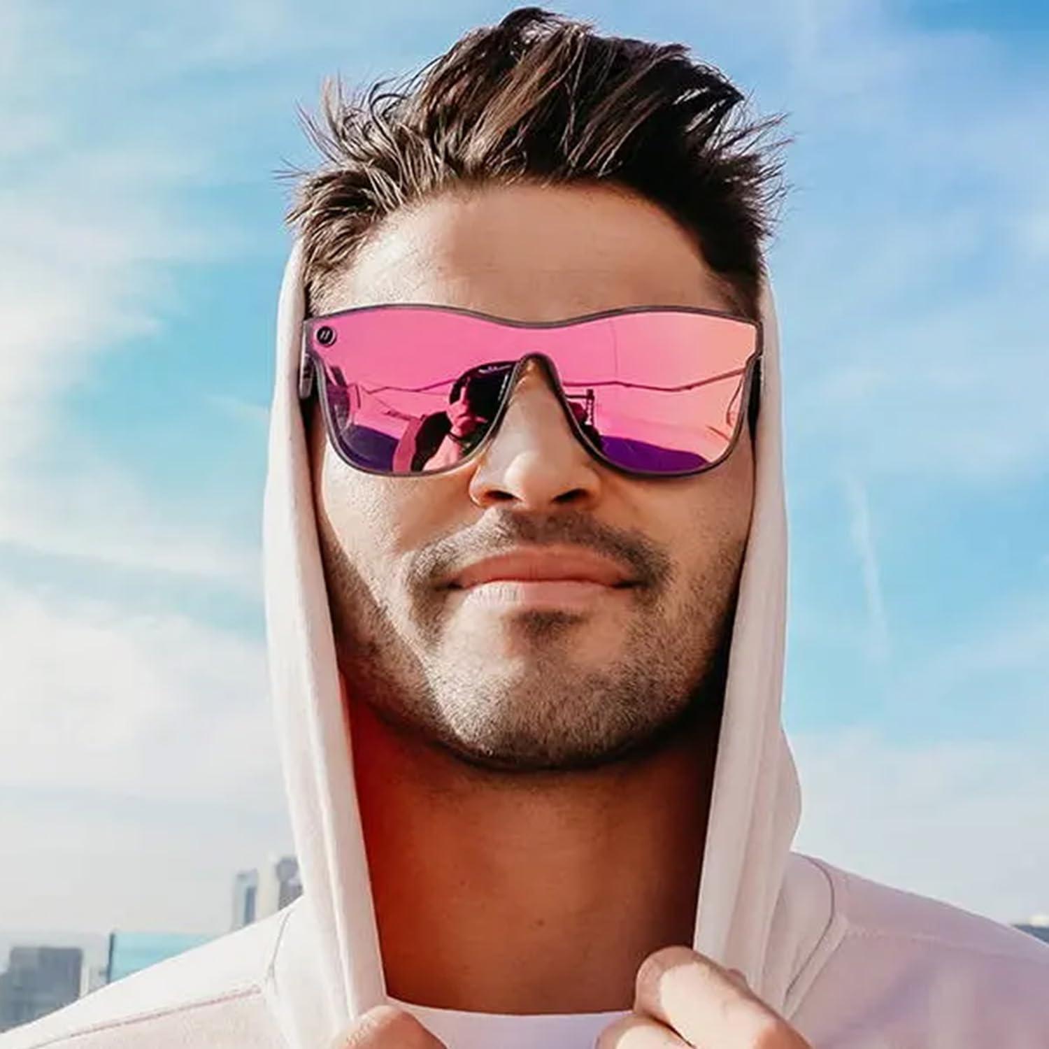 imageBlenders Eyewear Millenia X2 Polarized Sunglasses Flat Mirrored Lens 100 UV Protection For Men ampamp WomenDakota Mist