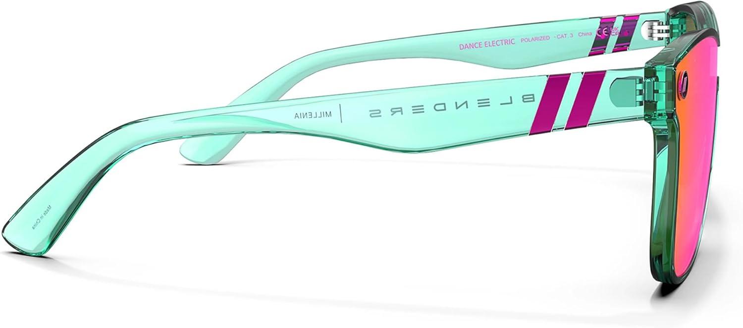 imageBlenders Eyewear Millenia X2 Polarized Sunglasses Flat Mirrored Lens 100 UV Protection For Men ampamp WomenDance Electric