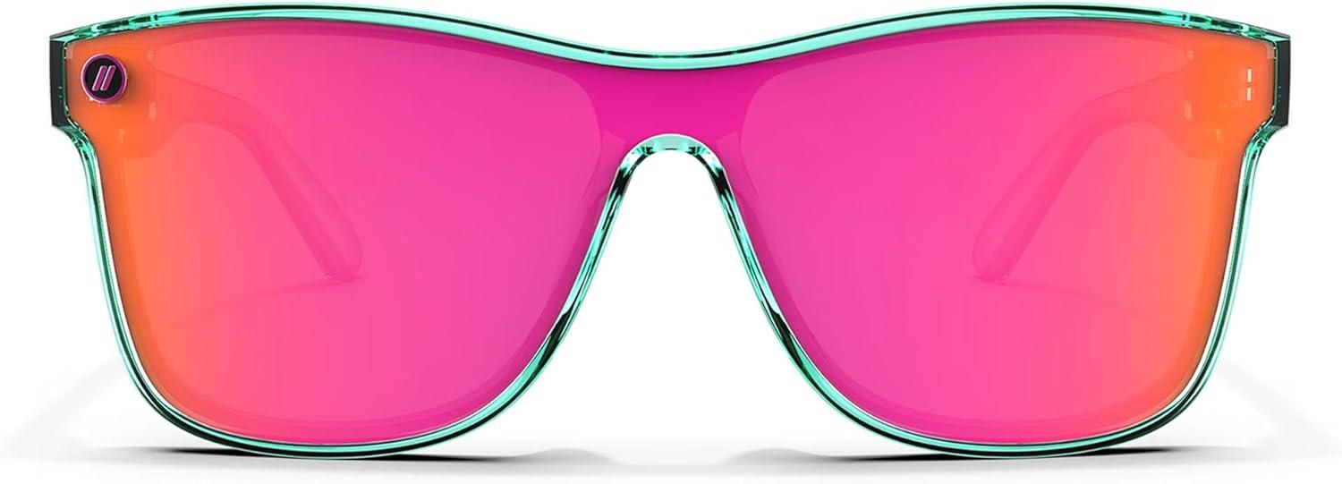 imageBlenders Eyewear Millenia X2 Polarized Sunglasses Flat Mirrored Lens 100 UV Protection For Men ampamp WomenDance Electric