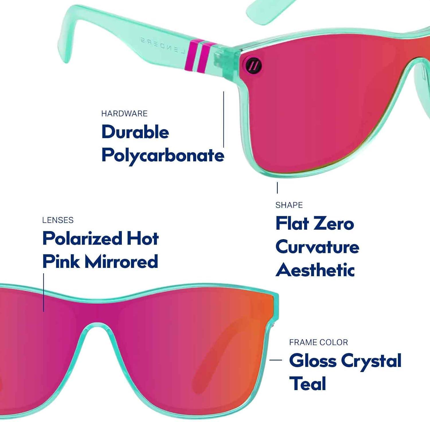 imageBlenders Eyewear Millenia X2 Polarized Sunglasses Flat Mirrored Lens 100 UV Protection For Men ampamp WomenDance Electric