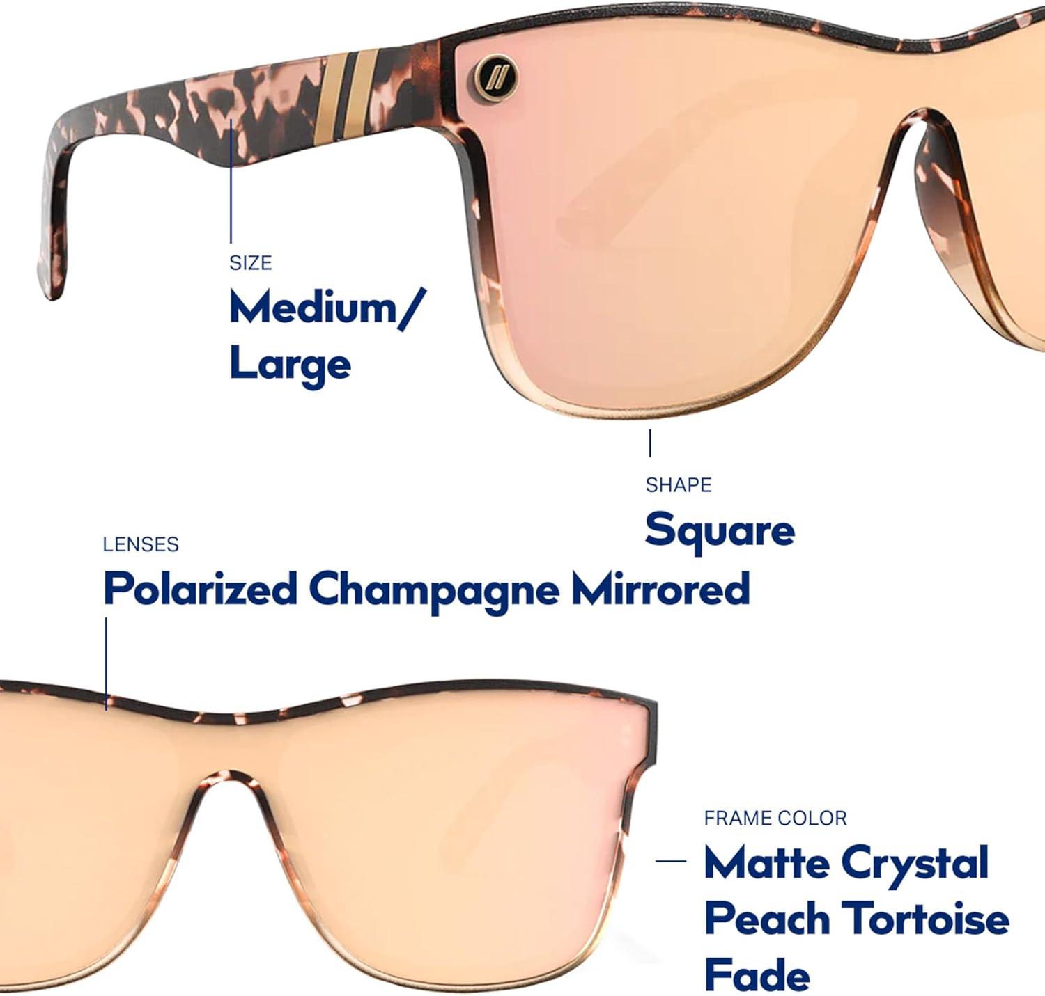 imageBlenders Eyewear Millenia X2 Polarized Sunglasses Flat Mirrored Lens 100 UV Protection For Men ampamp WomenLion Heart