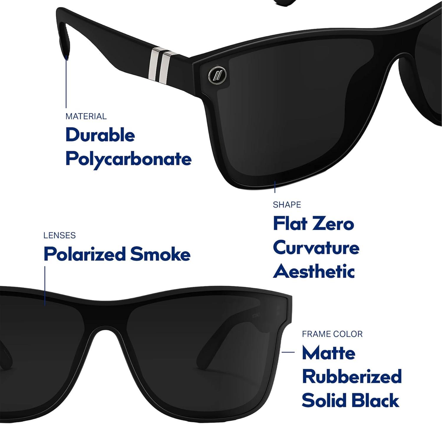 imageBlenders Eyewear Millenia X2 Polarized Sunglasses Flat Mirrored Lens 100 UV Protection For Men ampamp WomenNocturnal Q