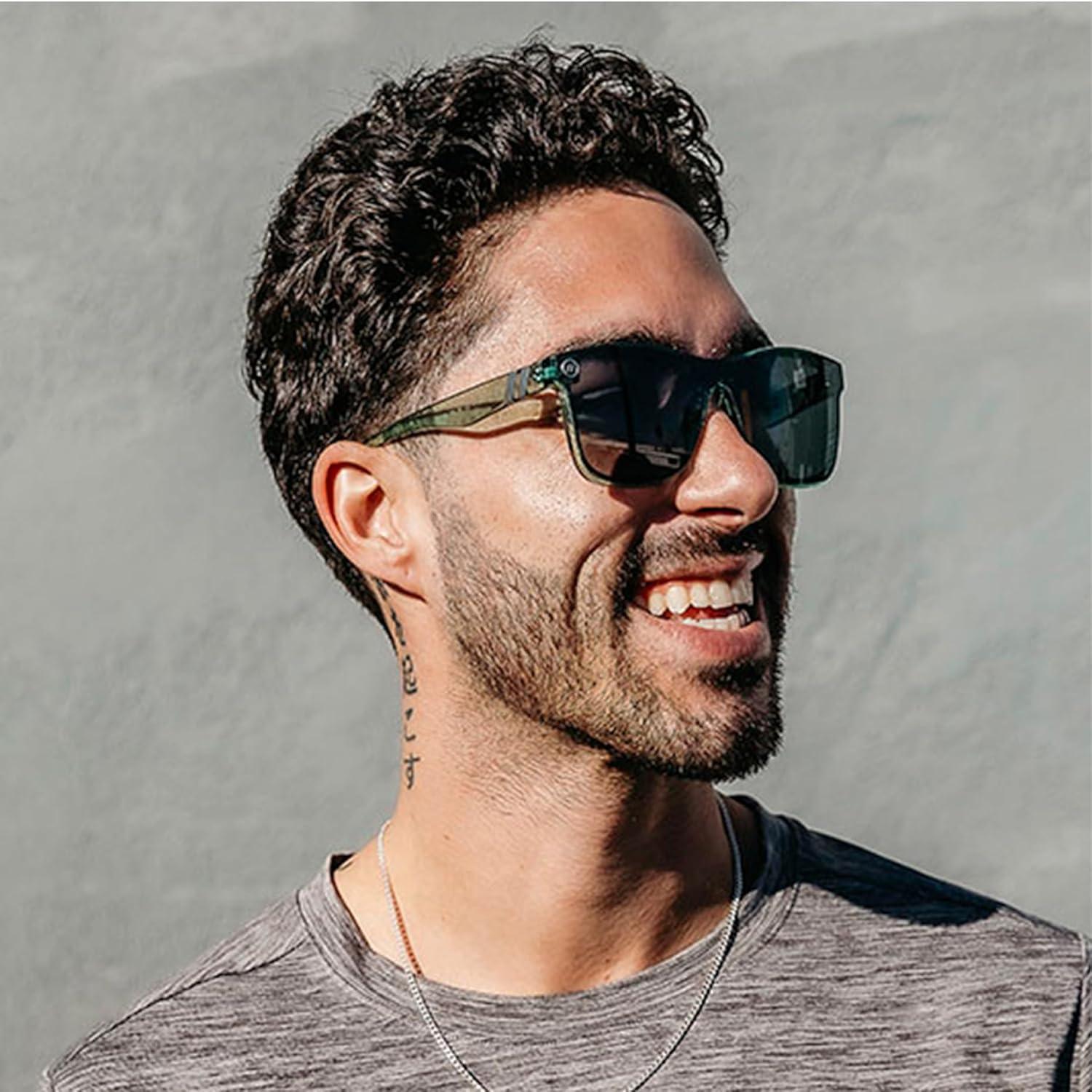 imageBlenders Eyewear Millenia X2 Polarized Sunglasses Flat Mirrored Lens 100 UV Protection For Men ampamp WomenSage Cage