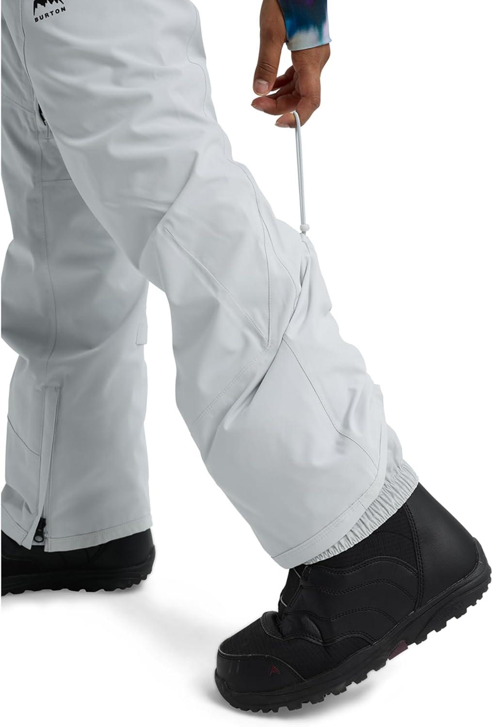 imageBurton Womens Reserve 2Layer Stretch Bib Pants Waterproof Winter Snowboard Bib Pants with Stretch FitGray Cloud