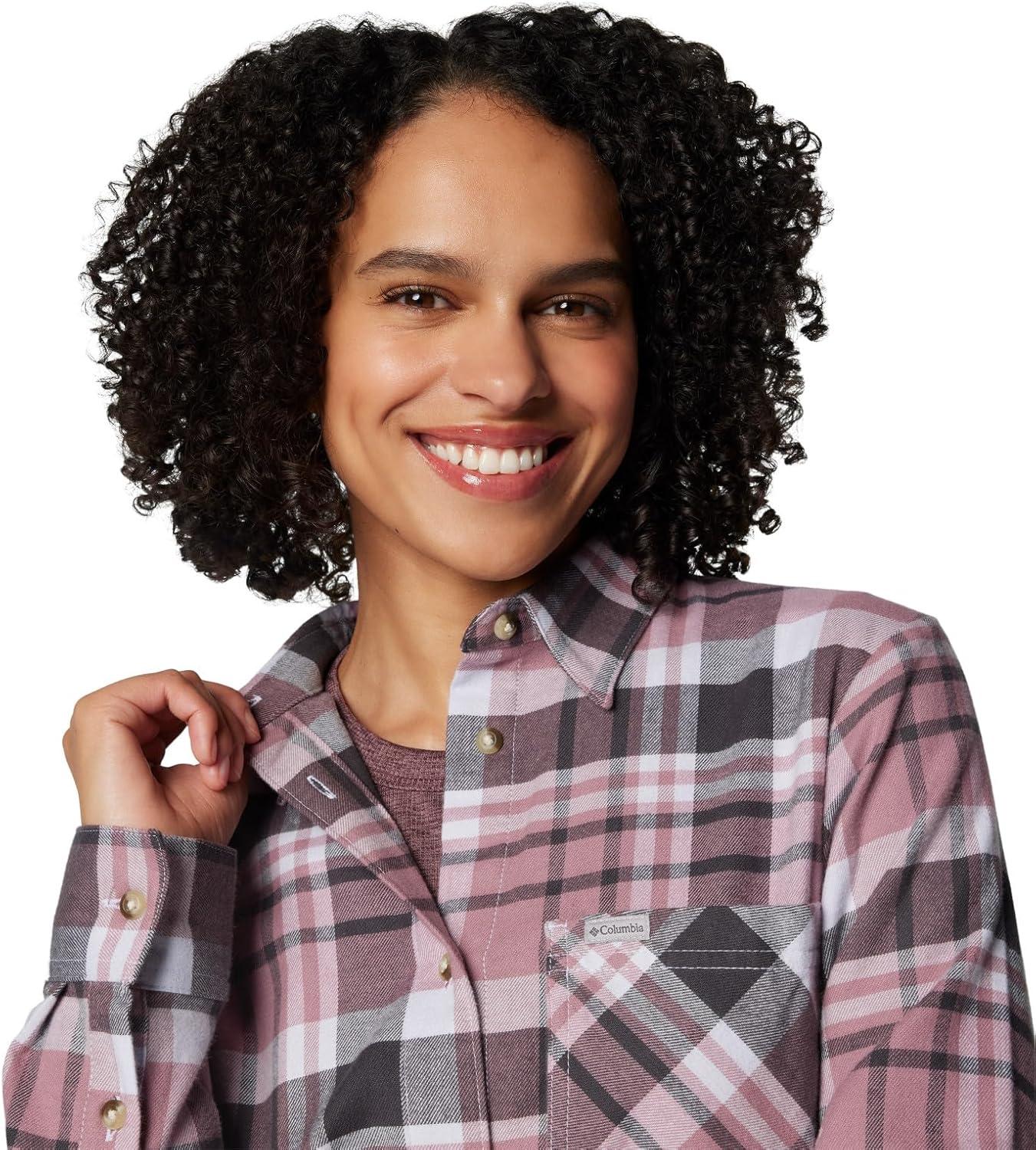 imageColumbia Womens Calico Basin Flannel Long Sleeve ShirtSnowdrift Multiplaid