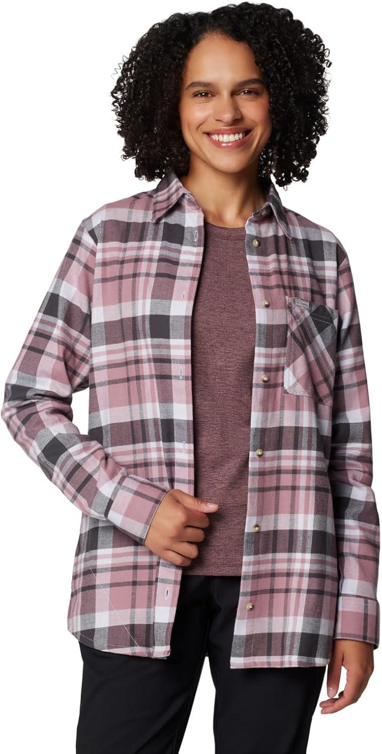 imageColumbia Womens Calico Basin Flannel Long Sleeve ShirtSnowdrift Multiplaid