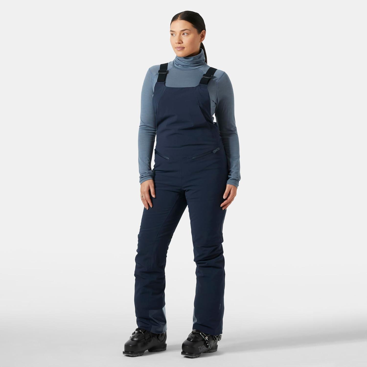 imageHellyHansen Womens Alphelia Bib Pant Lightweight Stretch Insulation Fully Seam Sealed 2Layer Adjustable Suspenders597 Navy