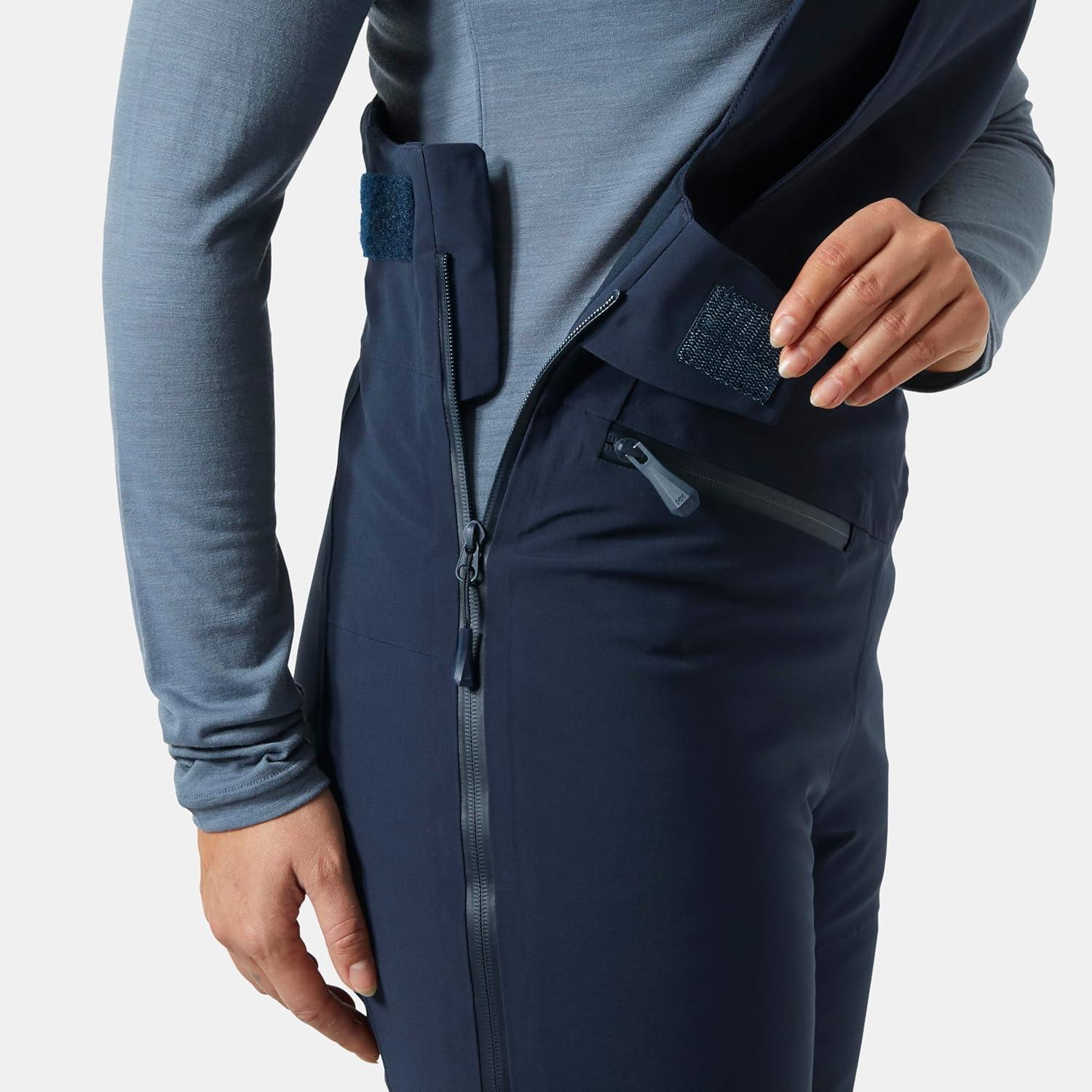 imageHellyHansen Womens Alphelia Bib Pant Lightweight Stretch Insulation Fully Seam Sealed 2Layer Adjustable Suspenders597 Navy