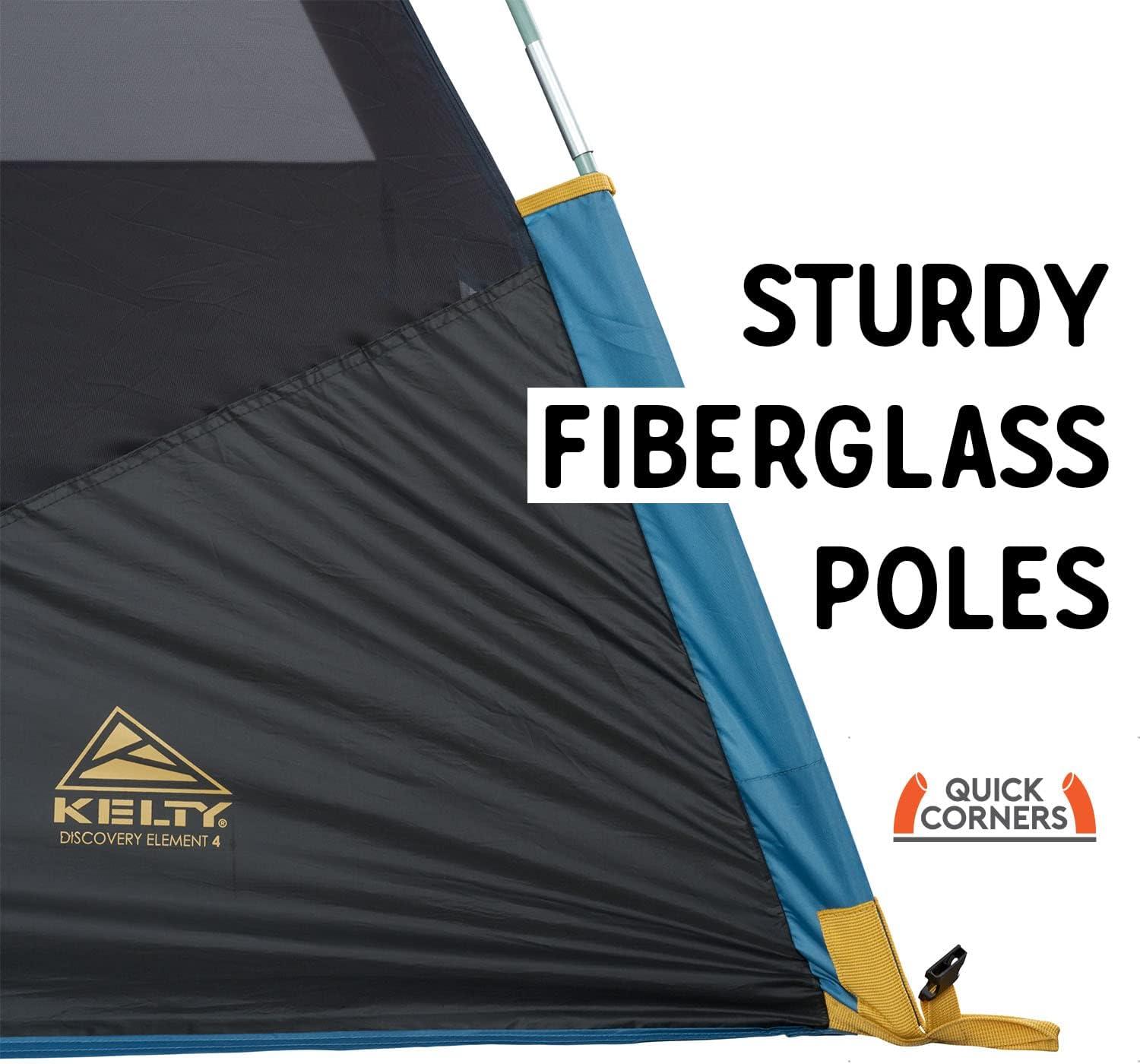 imageKelty Discovery Element Camping Tent 4 or 6 Person Storm Worthy Campsite Shelter Fiberglass Poles PreAttached Guylines Stuff Sack Included4 Person
