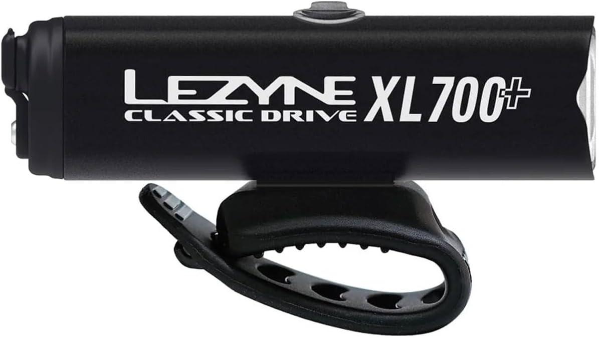 imageLEZYNE Classic Drive 700XL Bicycle USB Rechargeable IPX7 White LED Front Light wMultiple Solid ampamp Flash Modes Integrated Versatile Strap Mount Compatible with Handlebars 700 LumensSatin Black