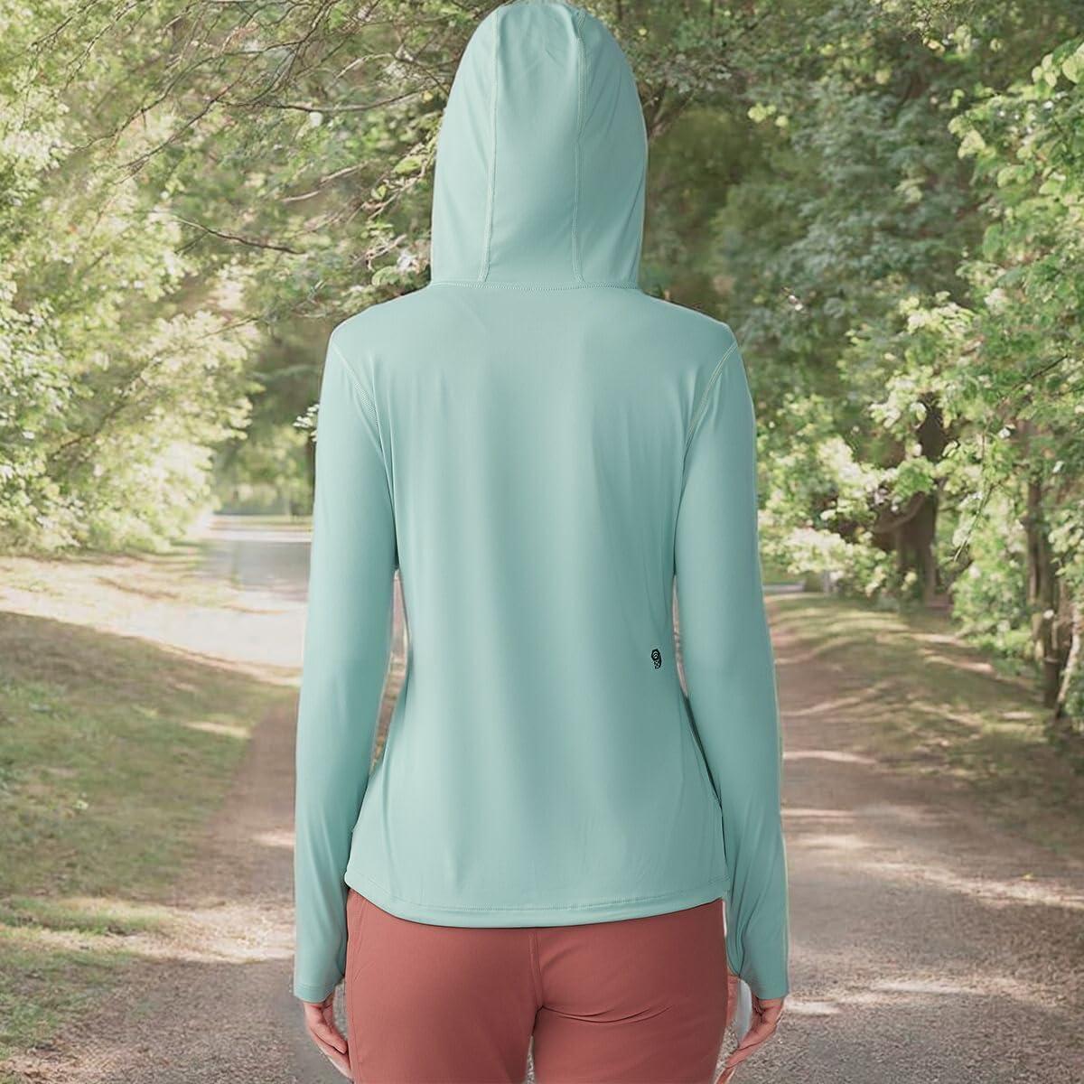 imageMountain Hardwear Womens Crater Lake Long Sleeve Hoody for Hiking Camping Backpacking and Casual WearLichen Green