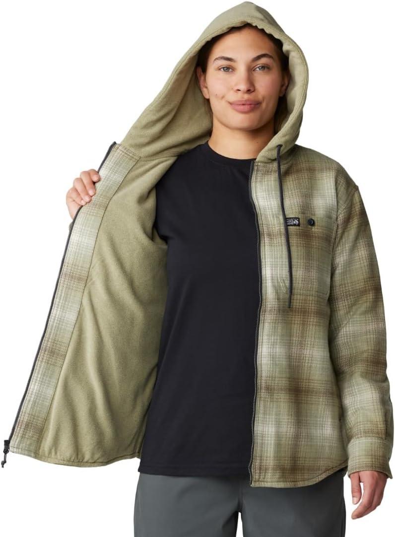 imageMountain Hardwear Womens Plusher Microchill Lined ShirtWhite Sage Ombre Buffalo Check
